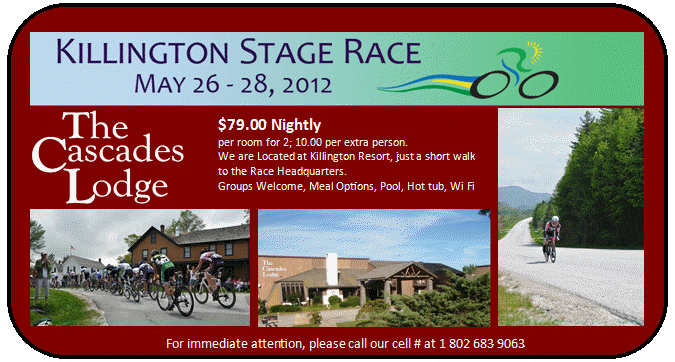 Killington Stage Race May 26- 28, 2012