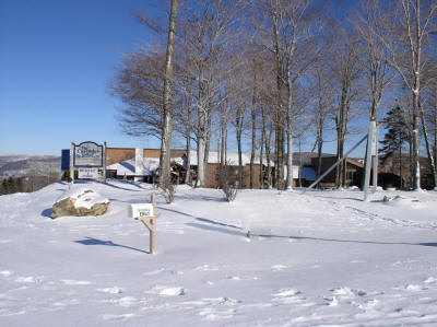Cascades Lodge, exterior winter